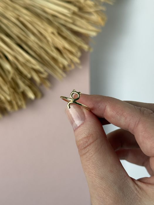 Złoty pierścionek z motywem kota próba 585