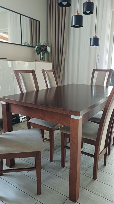 Stół do jadalni rozkładany + 6 krzeseł