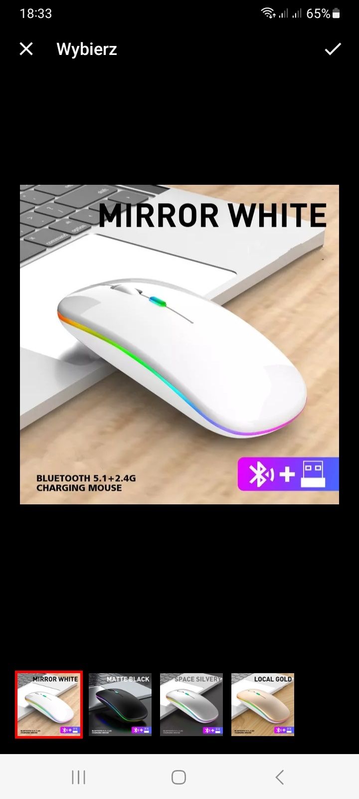 Myszka bezprzewodowa bluetooth i wireles