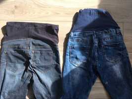 Spodnie jeansy ciążowe XS S 34 36 2 sztuki H&M Mama