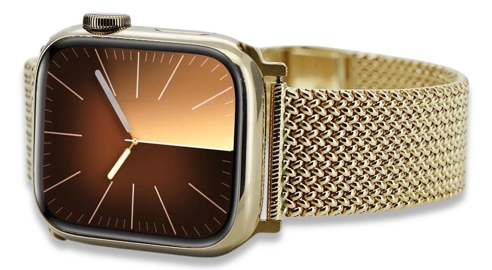 Złoty zegarek Apple watch z 14k złotą bransoletą MRMU3QPA&mbw014 Warsz
