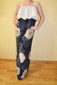 Нарядное, длинное платье в пол, сарафан с розами Kira Plastinina