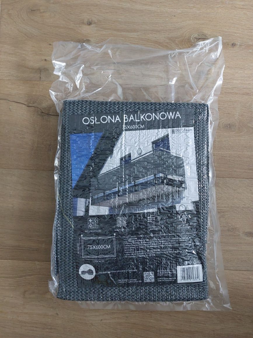 Osłona balkonowa, na balkon 75 x 600 cm