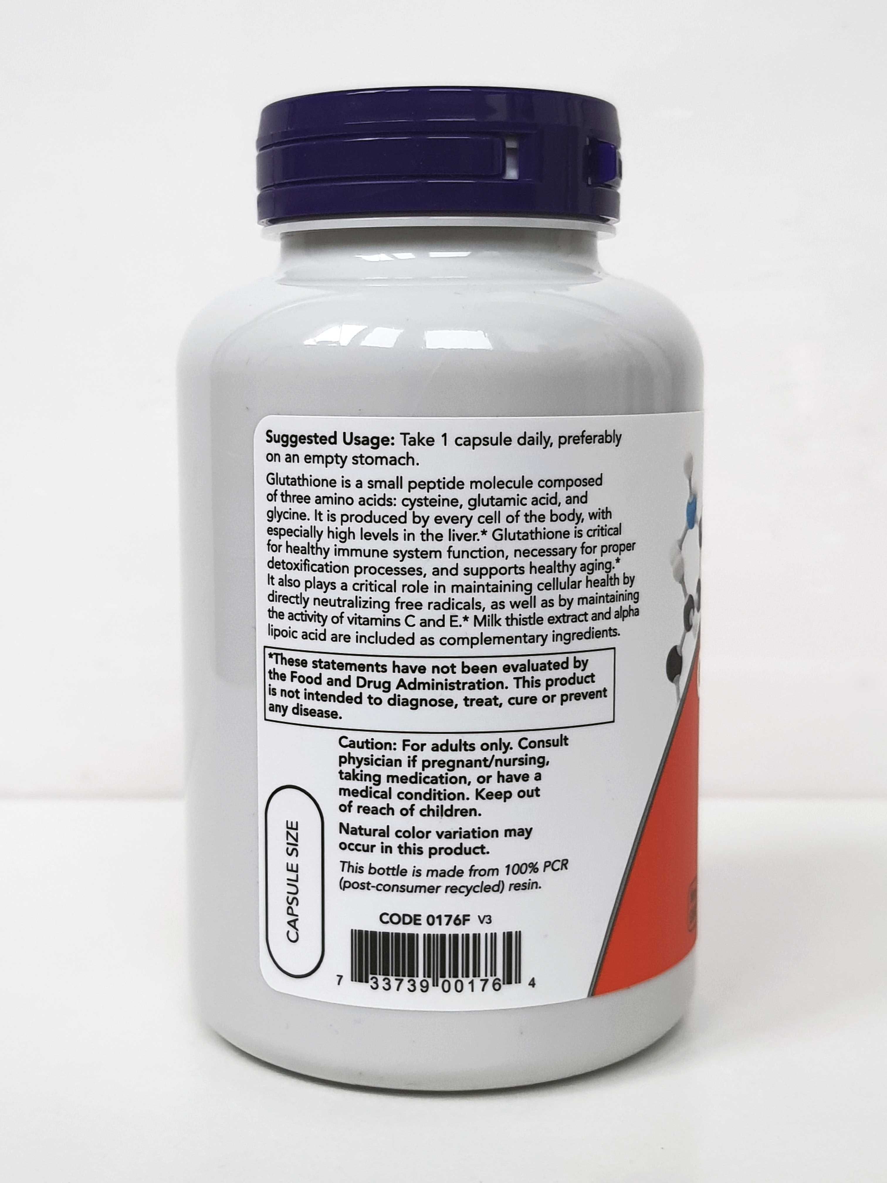 Глутатіон Now Foods Glutathione, 500 мг, 120 капсул