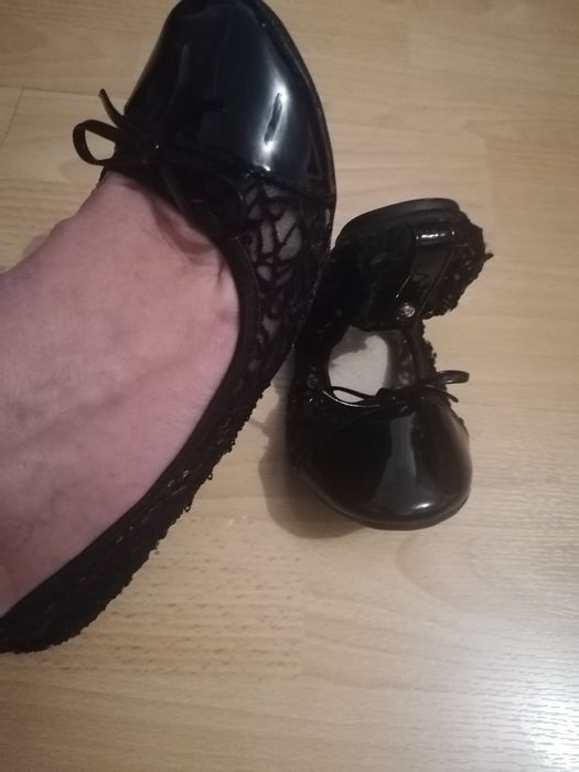 Czółenka czarne elegackie, składane