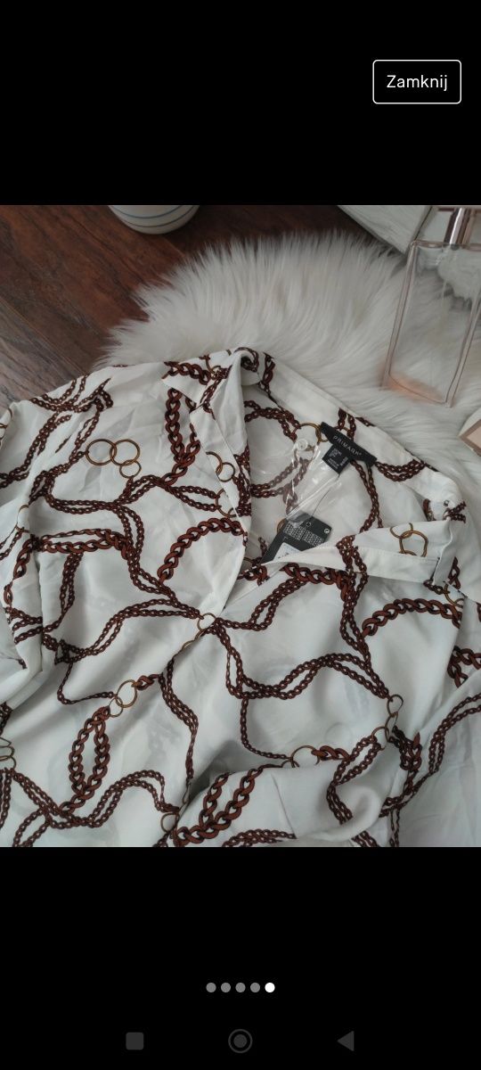 Koszula Primark Mgiełka biała wzorek vintage 
Rozmiar XL