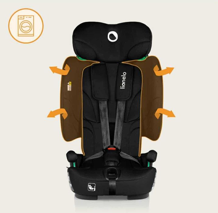 Fotelik samochodowy SKŁADANY ISOFIX 9-36kg SZEROKI Lionelo Nelly