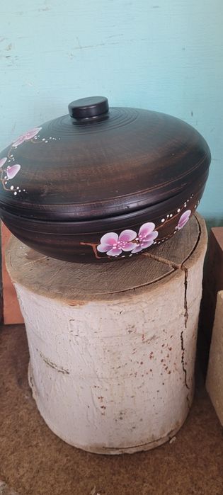 Набір посуду з червоної глини "До плову  " сакура .Пловниця