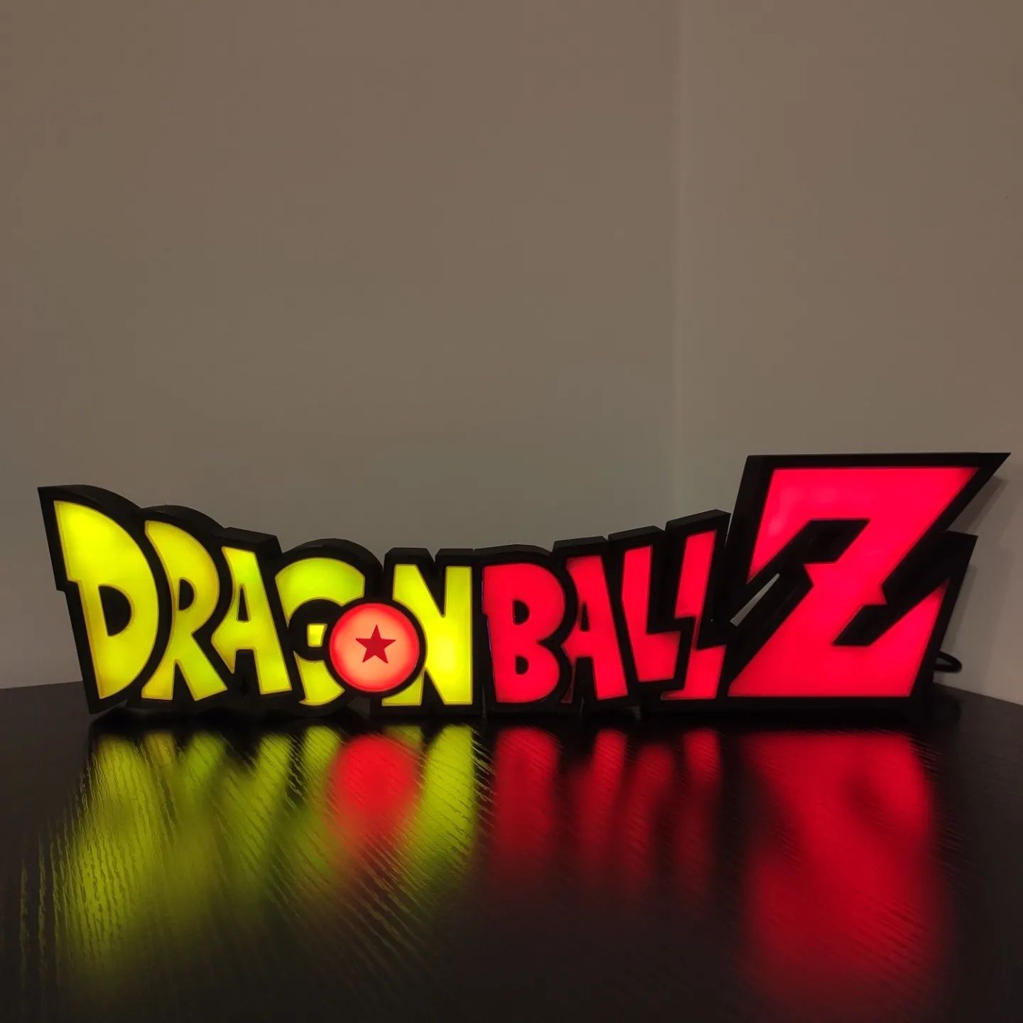 Logo Dragonball Z LED impressão 3D