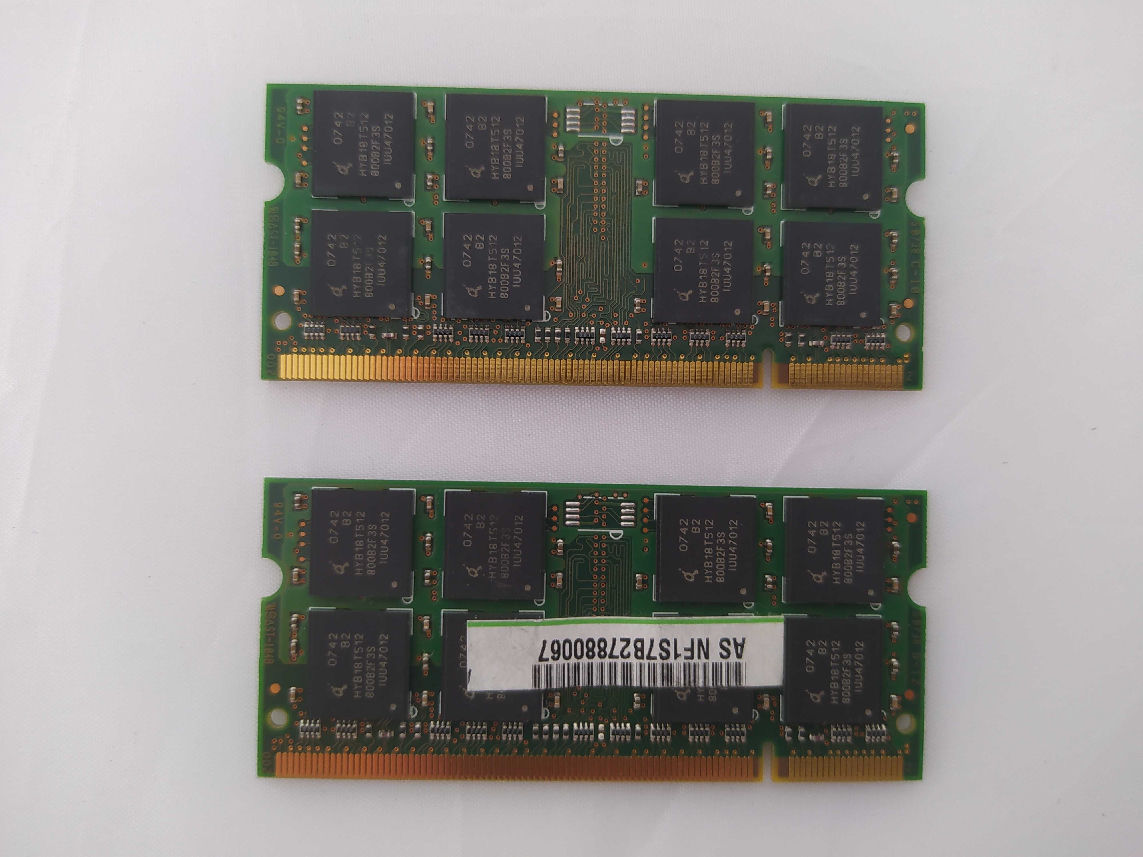 2x 1GB RAM QIMONDA HYS64T 128021EDL-3S-B2 do laptopa