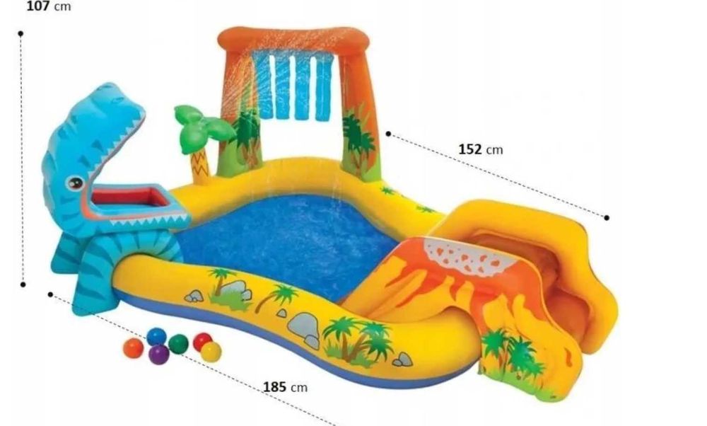 Basen dla dzieci zjeżdzalnia natrysk duży intex