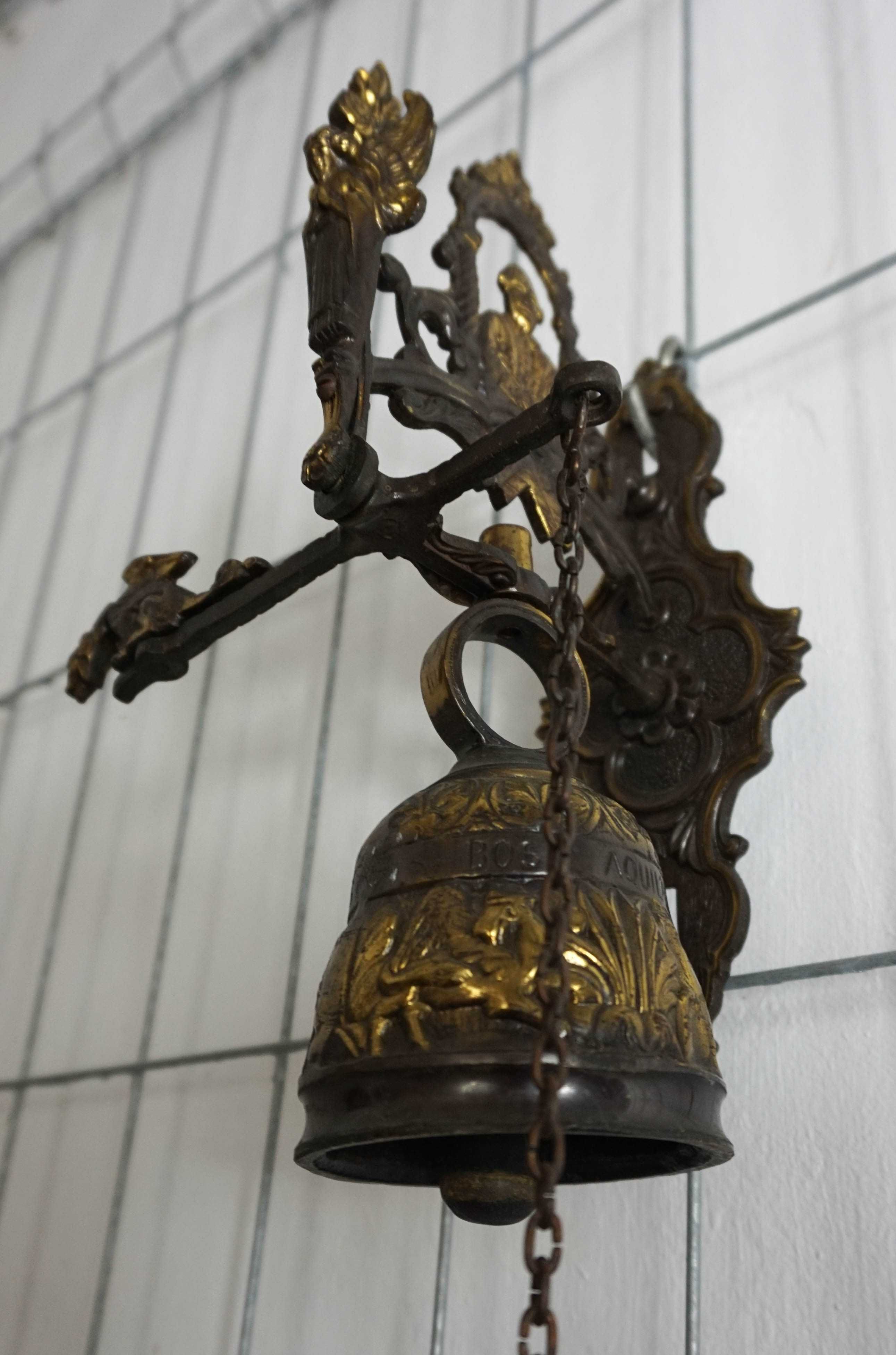 Piękny stary mosiężny dzwonek z Francji