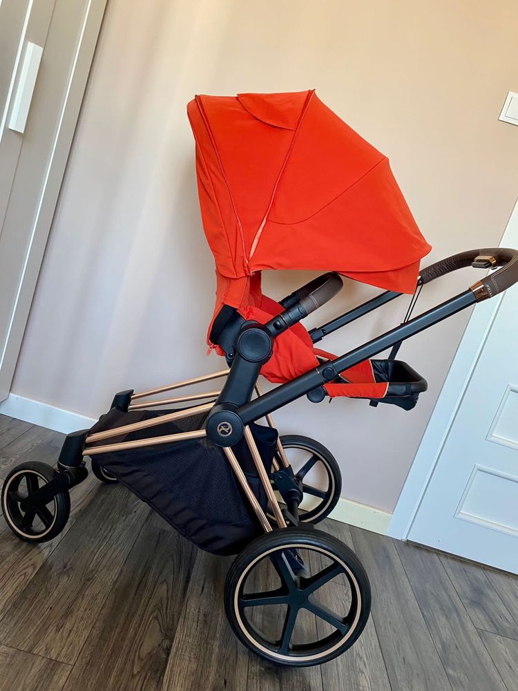 Cybex Priam 2.0 platinium na stelażu rose gold