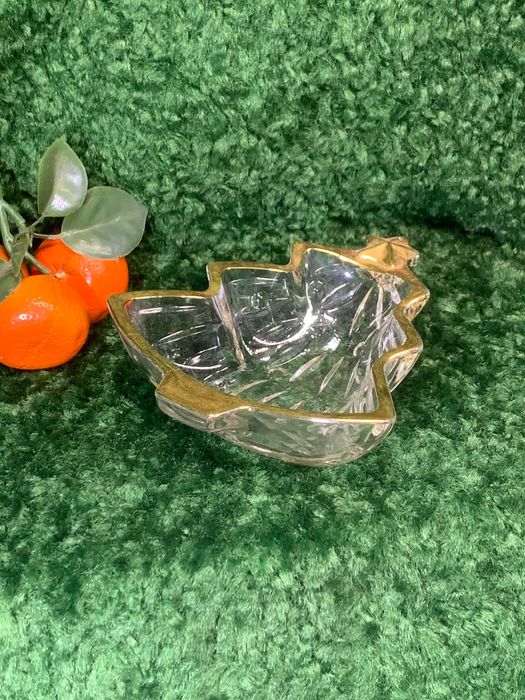 Цукерниця скляна у формі ялинки облямівкою Вишукана скляна цукерниця