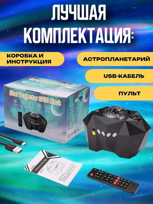 Астро Планета! Музыкальный Лазерный проектор звездного неба +ЛУНА!
