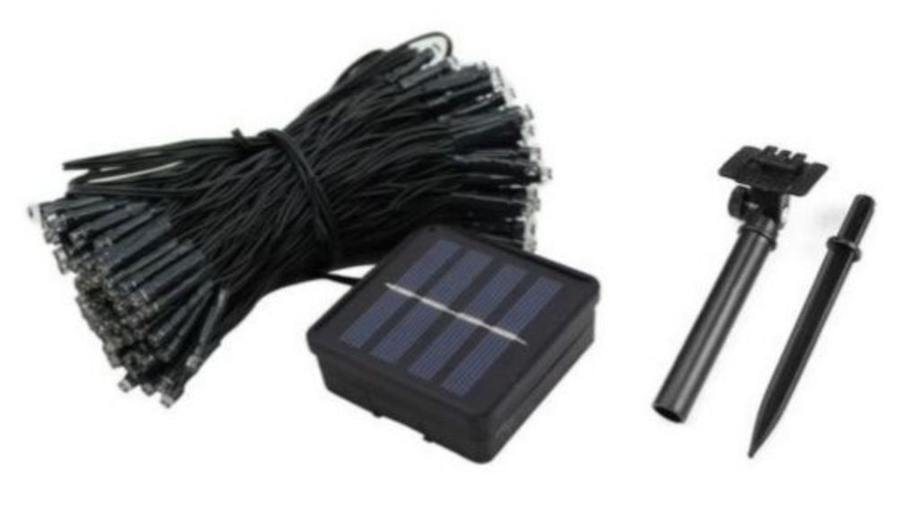 Lampki solarne niebieskie 100 led 12 m ledowe ogrodowe na balkon ledy