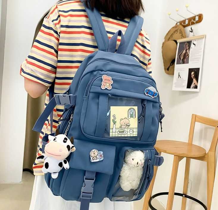 Цвет синий -  Удобный рюкзак портфель школьный