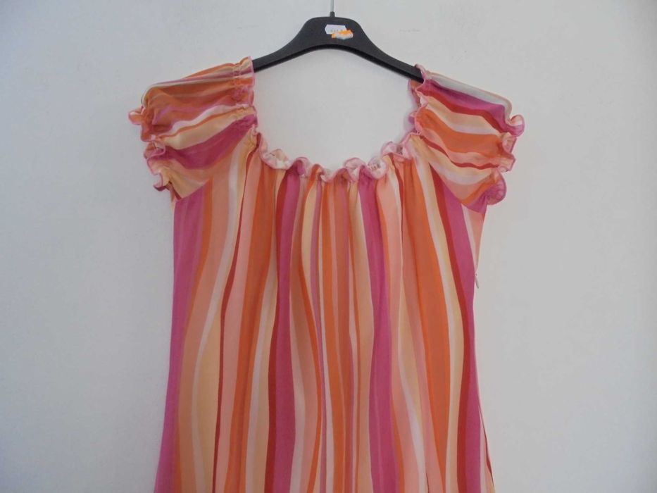 vestido de senhora as riscas