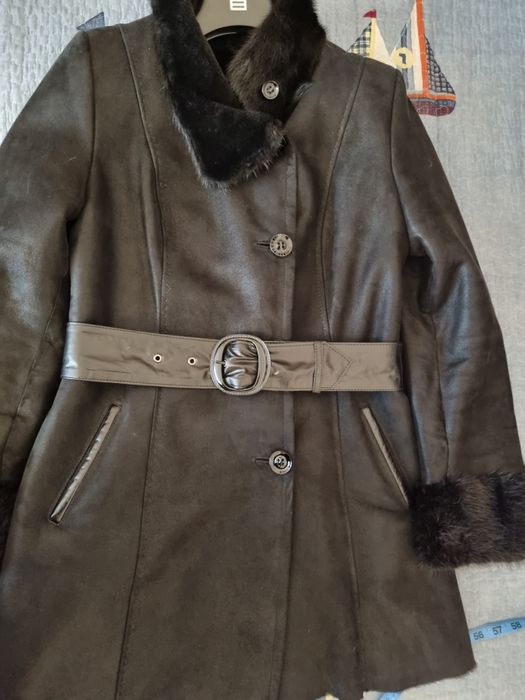 Дубленка натуральная овчина с норкой
