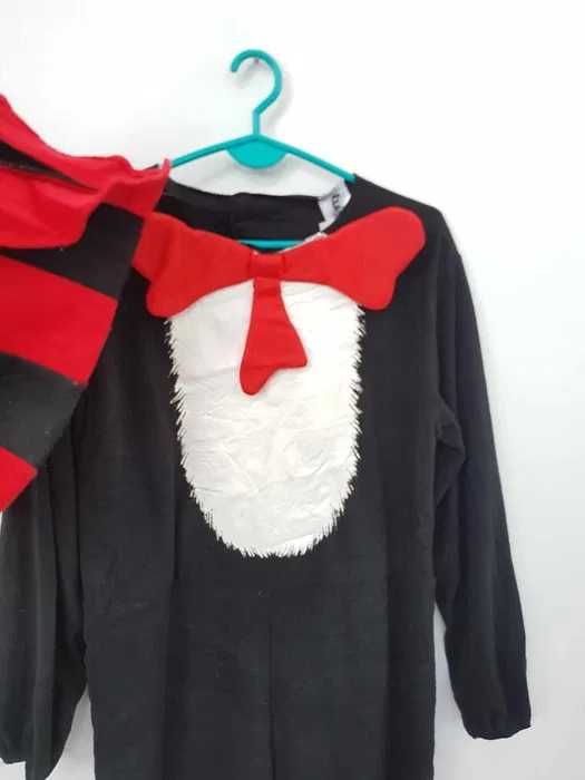 Strój karnawałowy przebranie kot Prot dr Seuss z czapką 134 146. B153