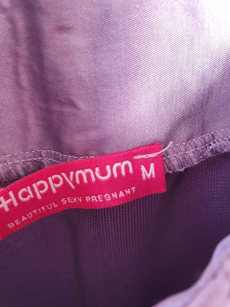 Sukienka Happymum fioletowa elegancka M kokarda ciążowa wyjściowa HM