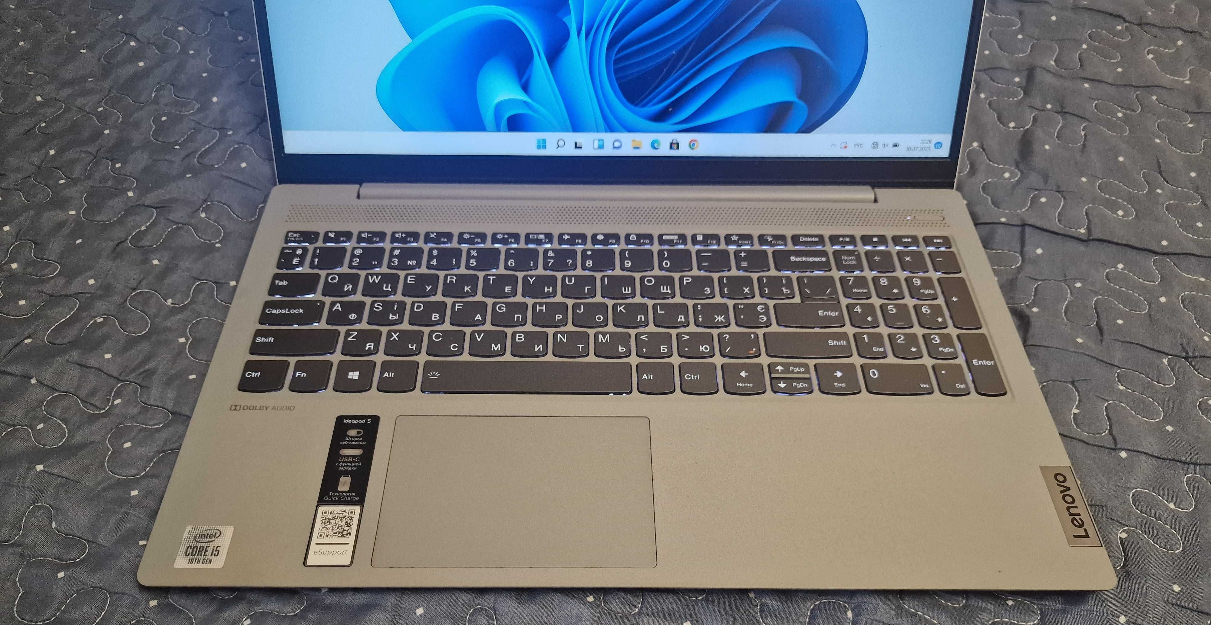 Lenovo 5 15/Full IPS/Соrе™ i5-1035G1(10 Gen)8DDR4/NWME256/Intel®UHD4GB