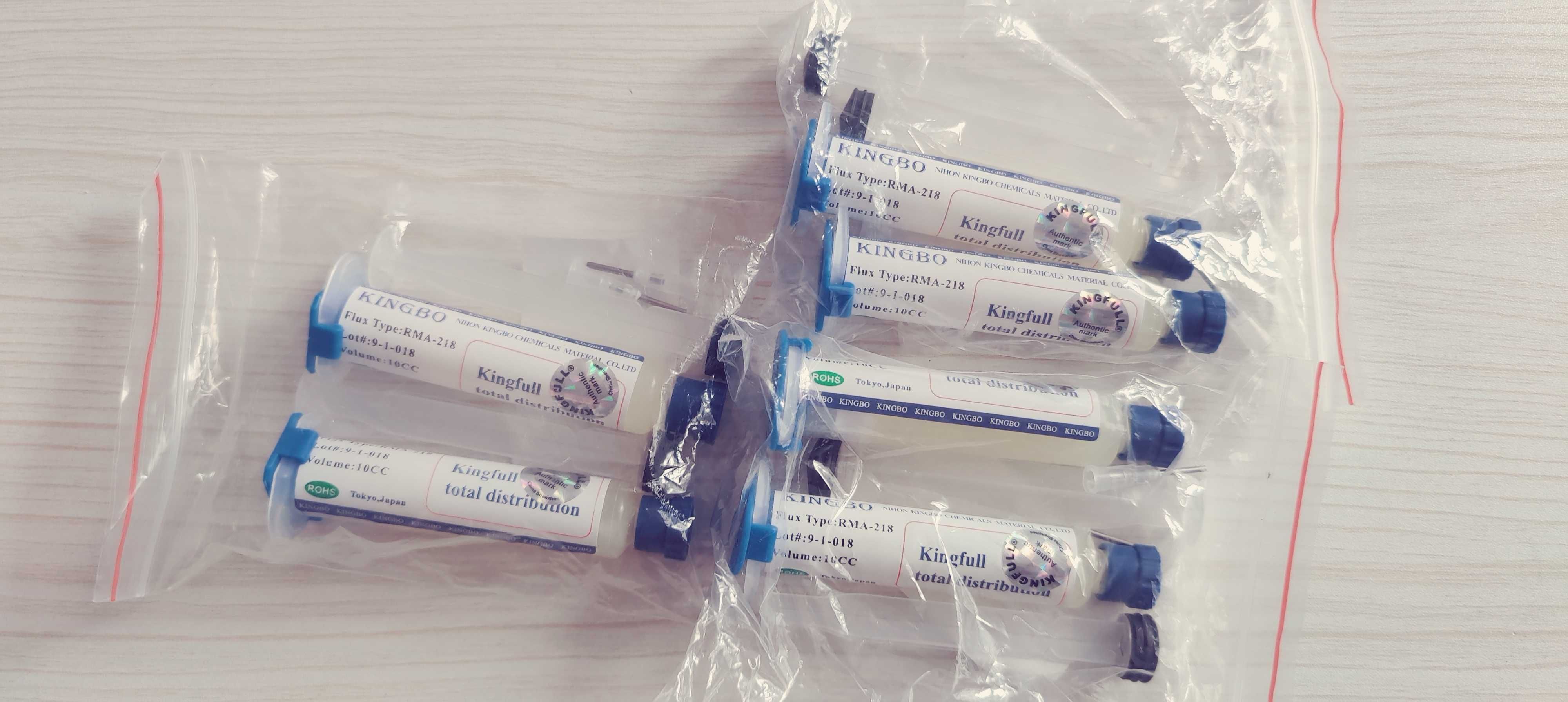 Flux (topnik) Kingbo RMA-218, 10 ml. z tłoczkiem i igłą.