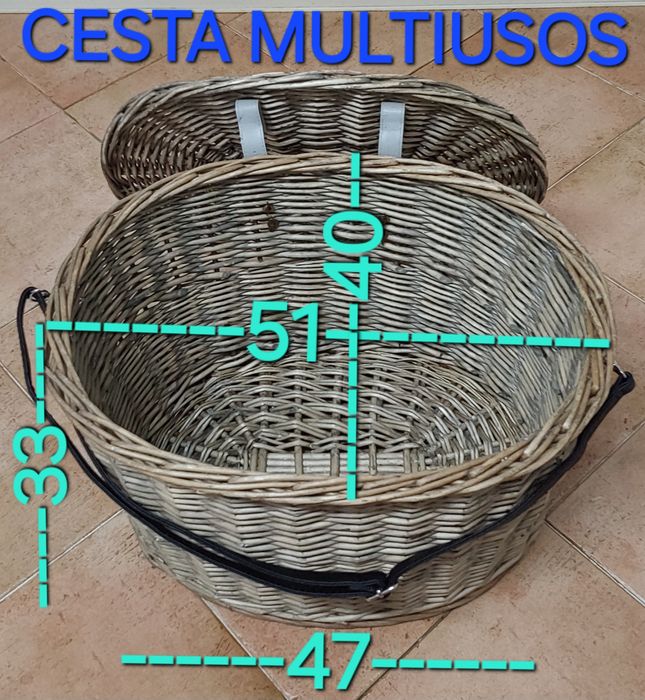 CESTA MULTIUSOS EM VERGA. Casa,Sala,Arrumação,Quintal,Quarto,Lenha.