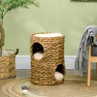 Wieża dla kota z 2 poziomami z poduszką PawHut