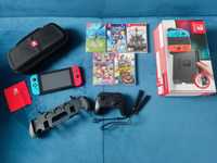 Nintendo Switch + Pad + Case + Zestaw gier
