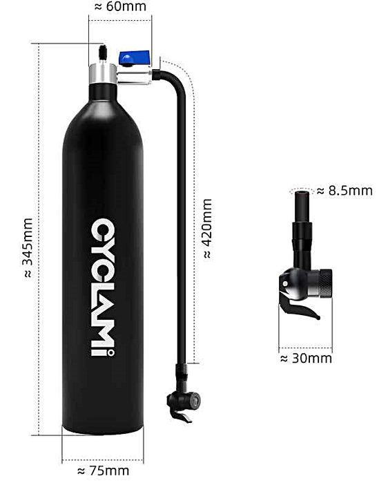 CYCLAMI BOOSTER Zbiornik 1,2L Wysokociśnieniowy 200Psi do Bezdętkowych