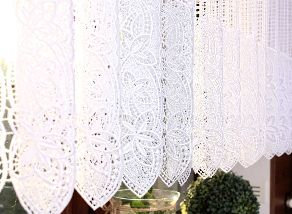 Biała Firanka Do Kuchni Zazdrostka Gipiura 145 wys