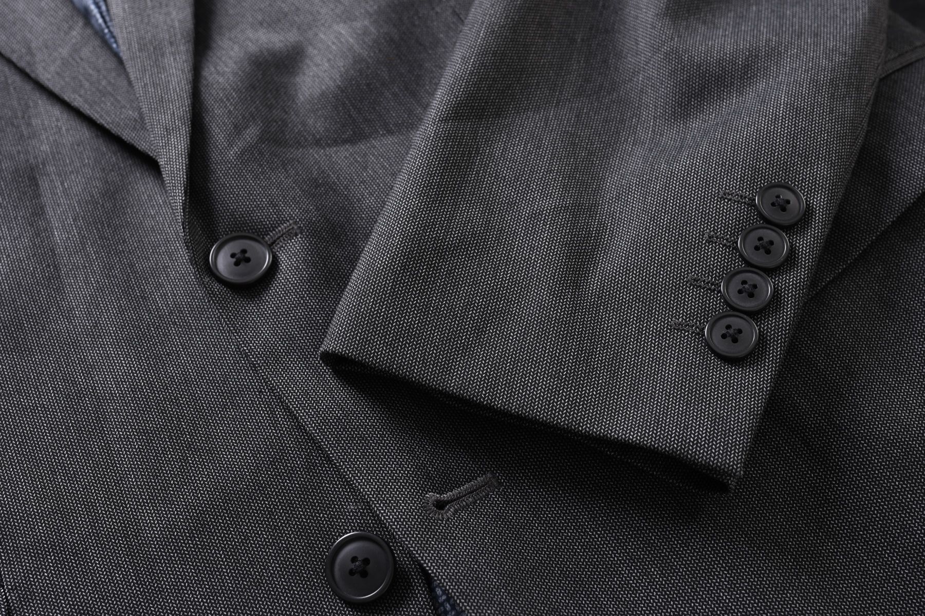 MONTEGO elegancki ciemnoszary garnitur męski w jodełkę slim fit r. 50