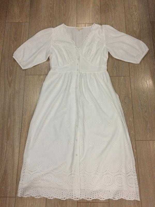 Сукня біла з вишивкою натуральна next р. l-xl
