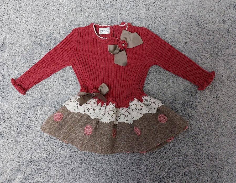 Теплое осеннее платье Carmen Taberner. Испания. Р. 86-92, на 1,5 года.