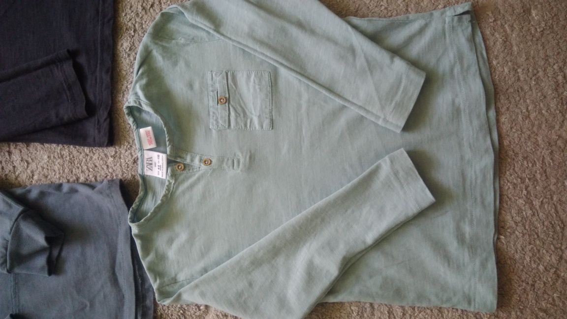 3 bluzki z długim rękawem longsleeve r. 110-116, Zara,Reserved gratis