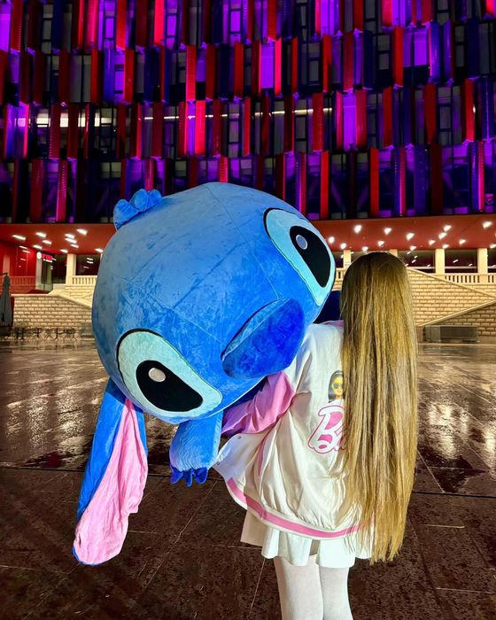 М‘яка іграшка Стіч 100 см 80 см 65 см 50 см 35 см рожевий та синій