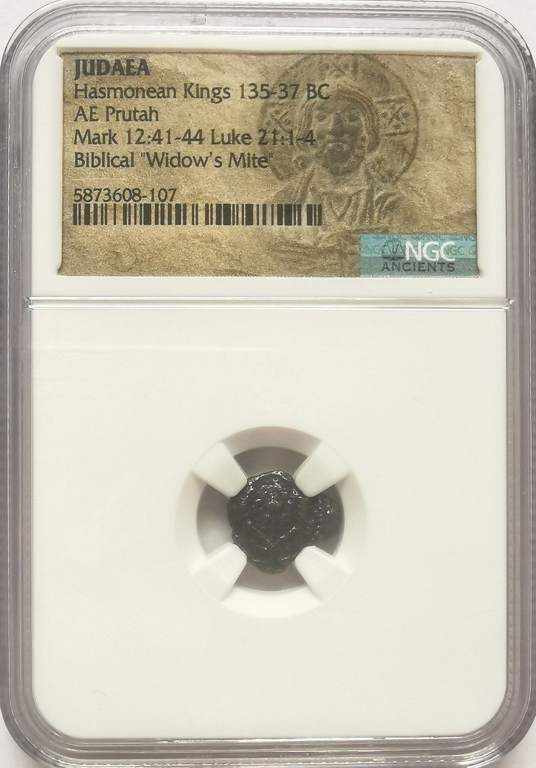 Biblijna moneta - WDOWI GROSZ - grading NGC