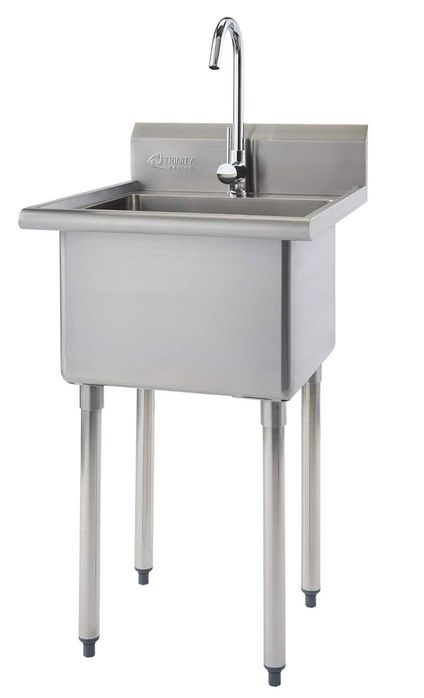 Trinity zlew jednokomorowy stal nierdzewna z USA z baterią i odpływem