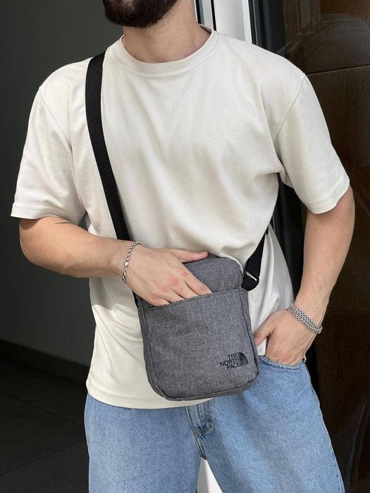 Барсетка The North Face чоловіча сіра, сумка норд фейс TNF