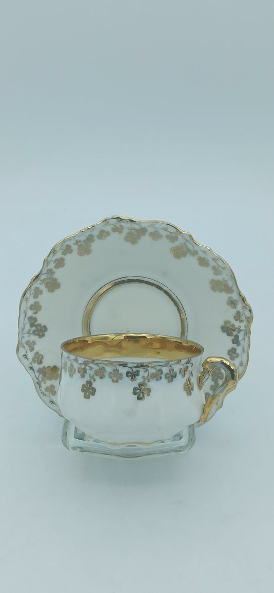 Porcelana Śląska OHME Szczawienko Filiżanka 145 ml Złota Konieczynka