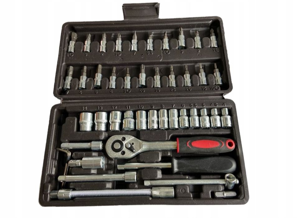 Narzędzia warsztat zestaw kluczy klucze nasadowe 46 elementów