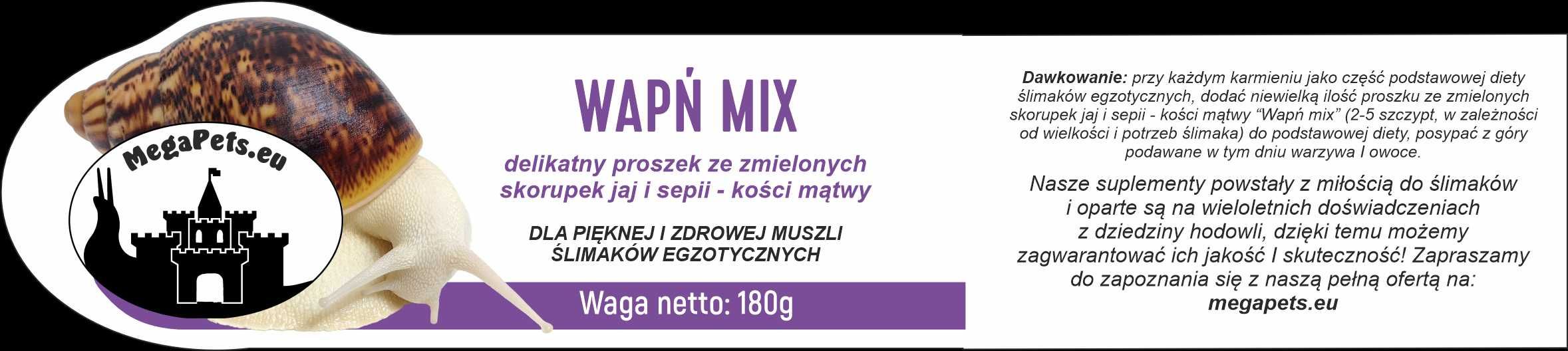 Wapń Mix Sepia Ślimaki Achatina Lissachatina Archachatina Suplementy