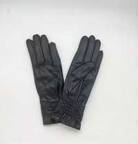 Skórzane granatowe rękawiczki Pierre Cardin rozmiary 7, 7,5, 8