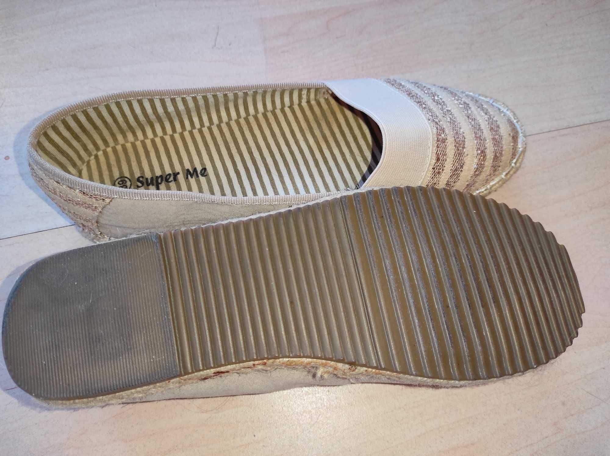 Тканевые эспадрильи мокасины Super Me 37,5 - 38р. состояние !