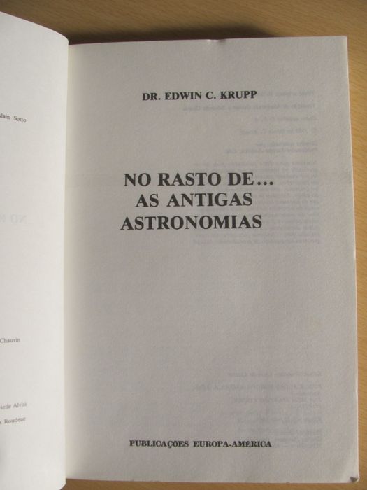 No rasto de... As Antigas Astronomias de Dr. Edwin C. Krupp