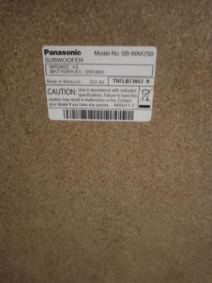 Subwoofer od wieży Panasonic SA-AK 750