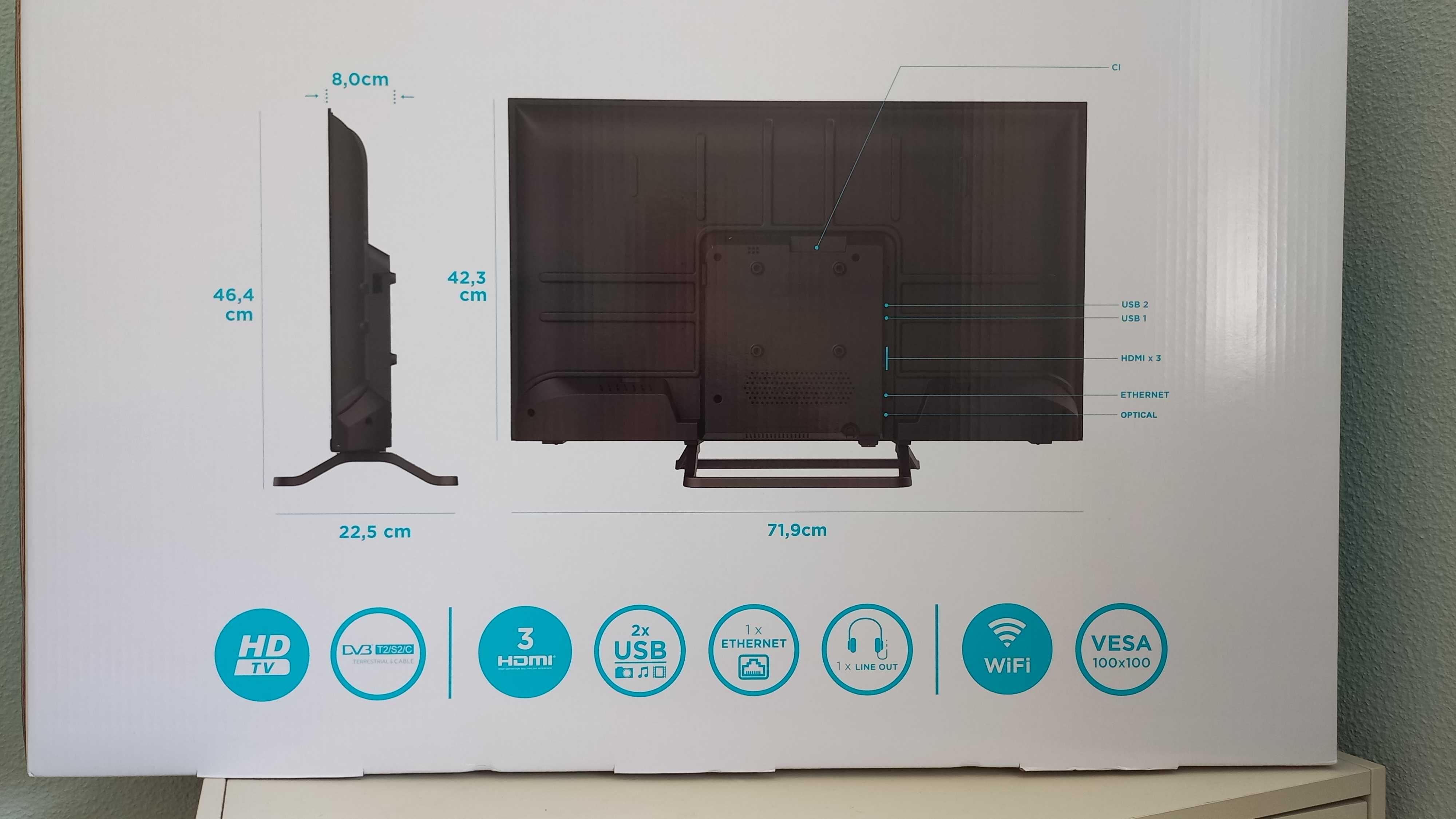 Qilive Google Smart TV HD de 32" como nova / Like new