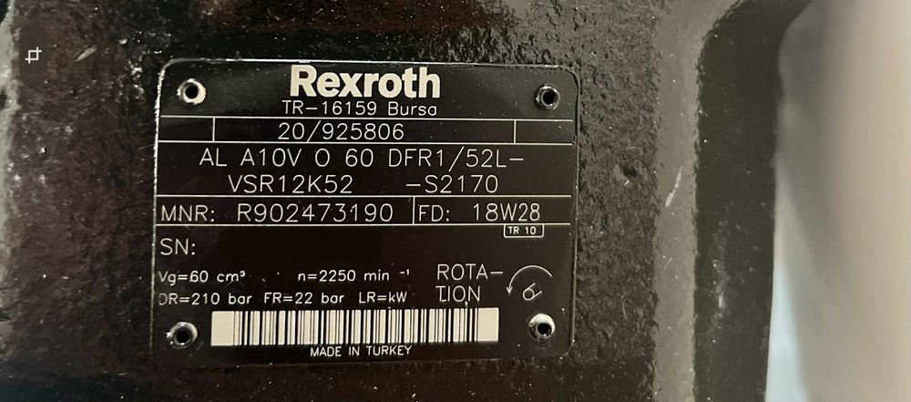 Гідравлічний насос Rexroth A10VO60 (без документів)