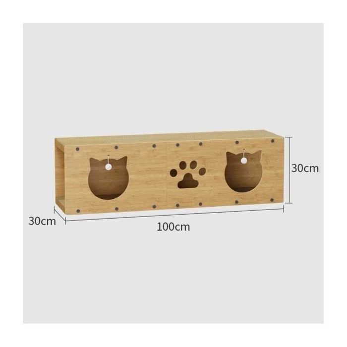 Domek dla kota z drapakiem i zabawką 100x29x30 cm eko legowisko